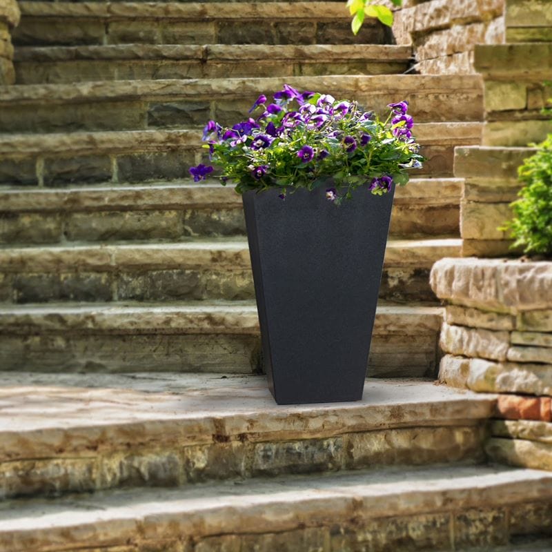 dt-brown HARDWARE Sonata Recycled and Unbreakable Plant Pots 50cm Slate Twin Pack