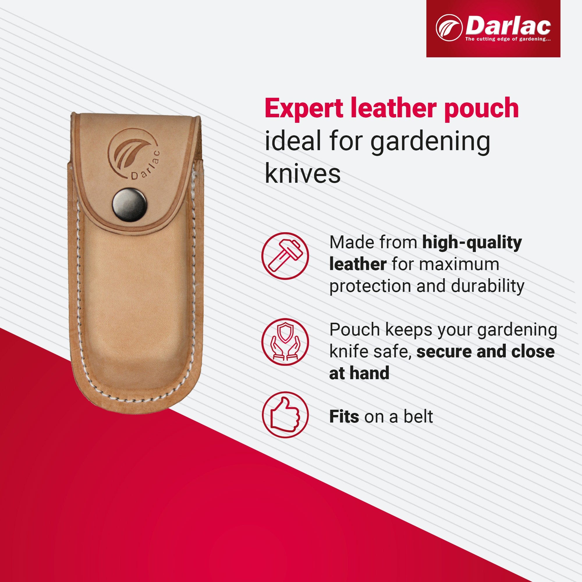 dt-brown HARDWARE Darlac Expert Leather Knife Pouch