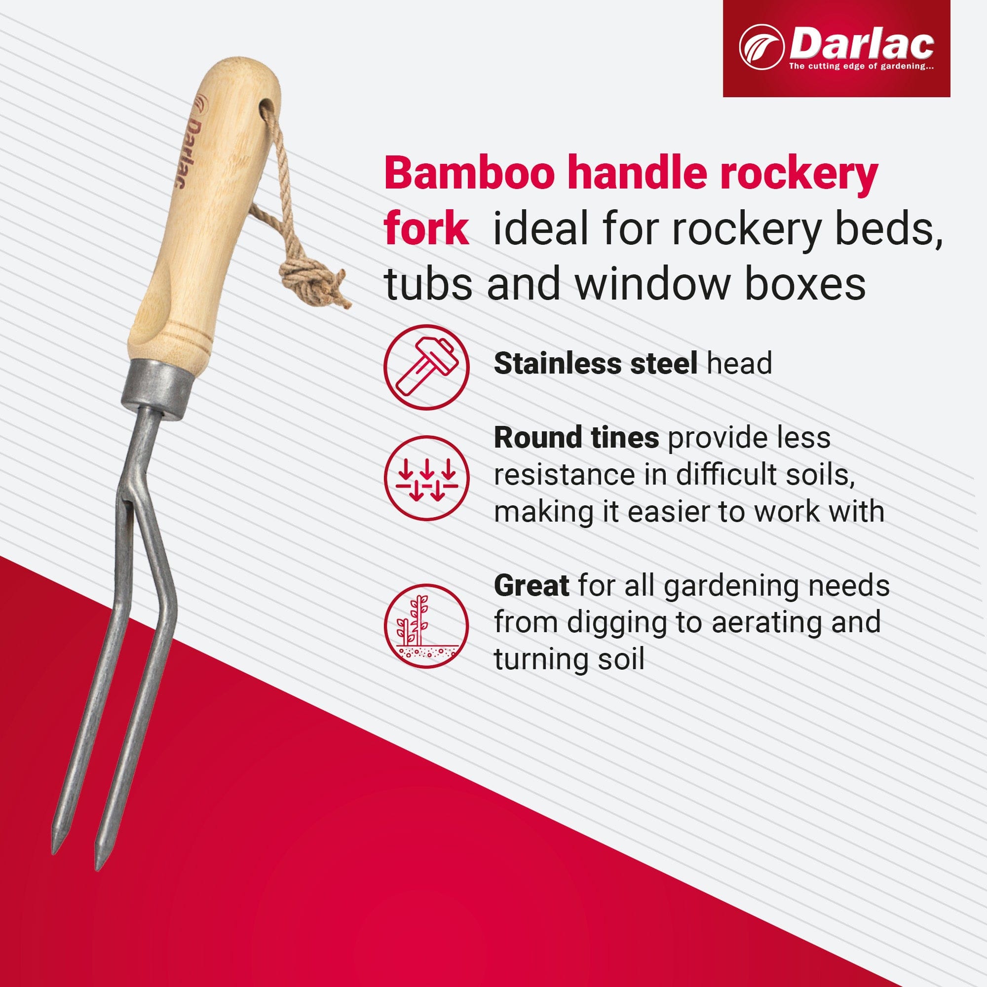 dt-brown HARDWARE Darlac Bamboo Rockery Fork