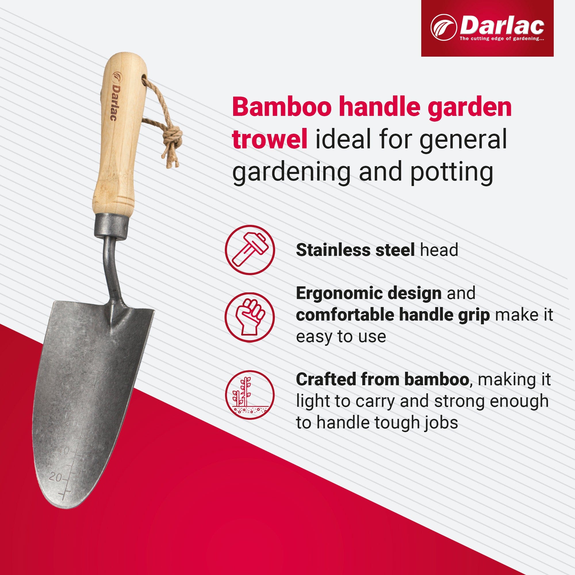 dt-brown HARDWARE Darlac Bamboo Garden Trowel