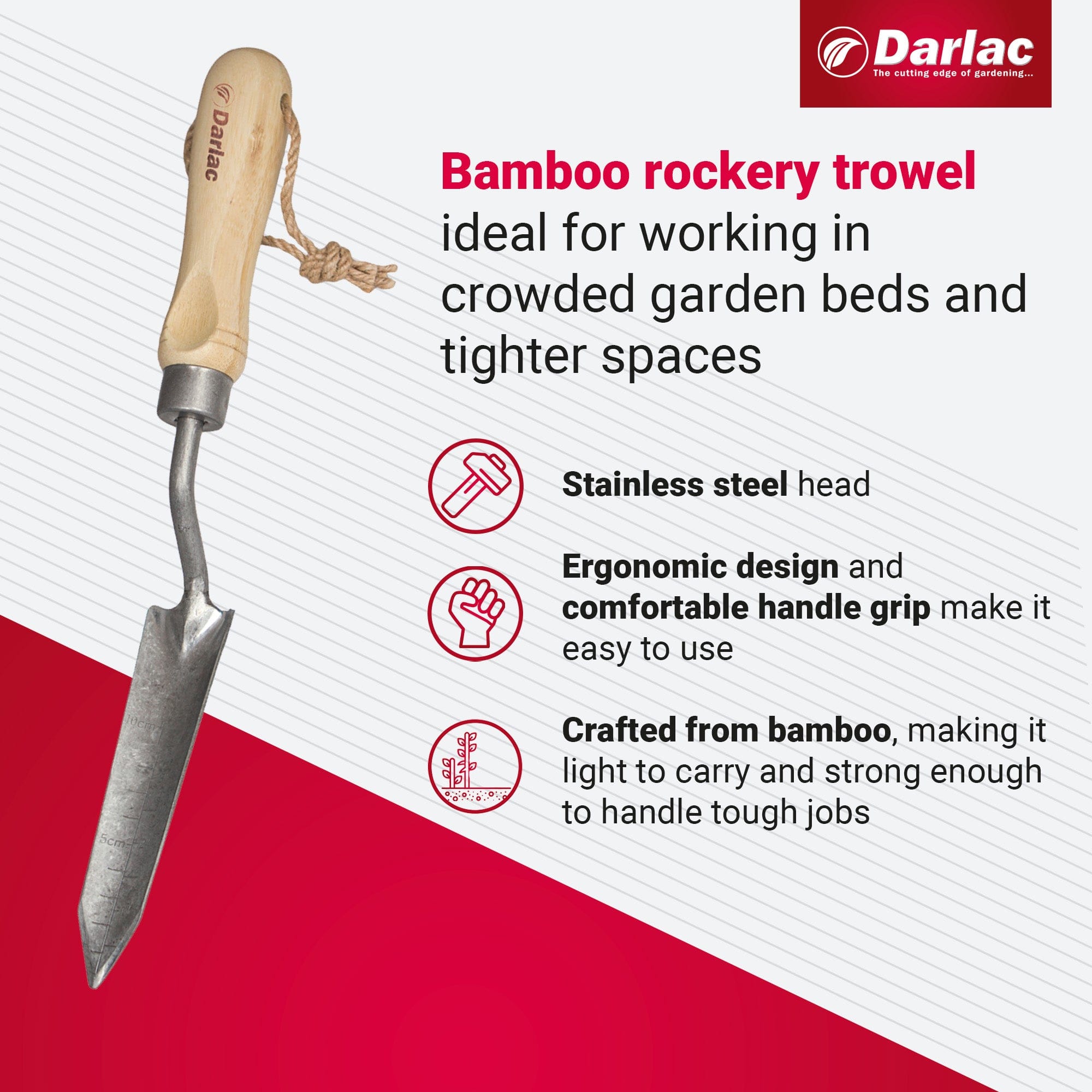 dt-brown HARDWARE Darlac Bamboo Rockery Trowel