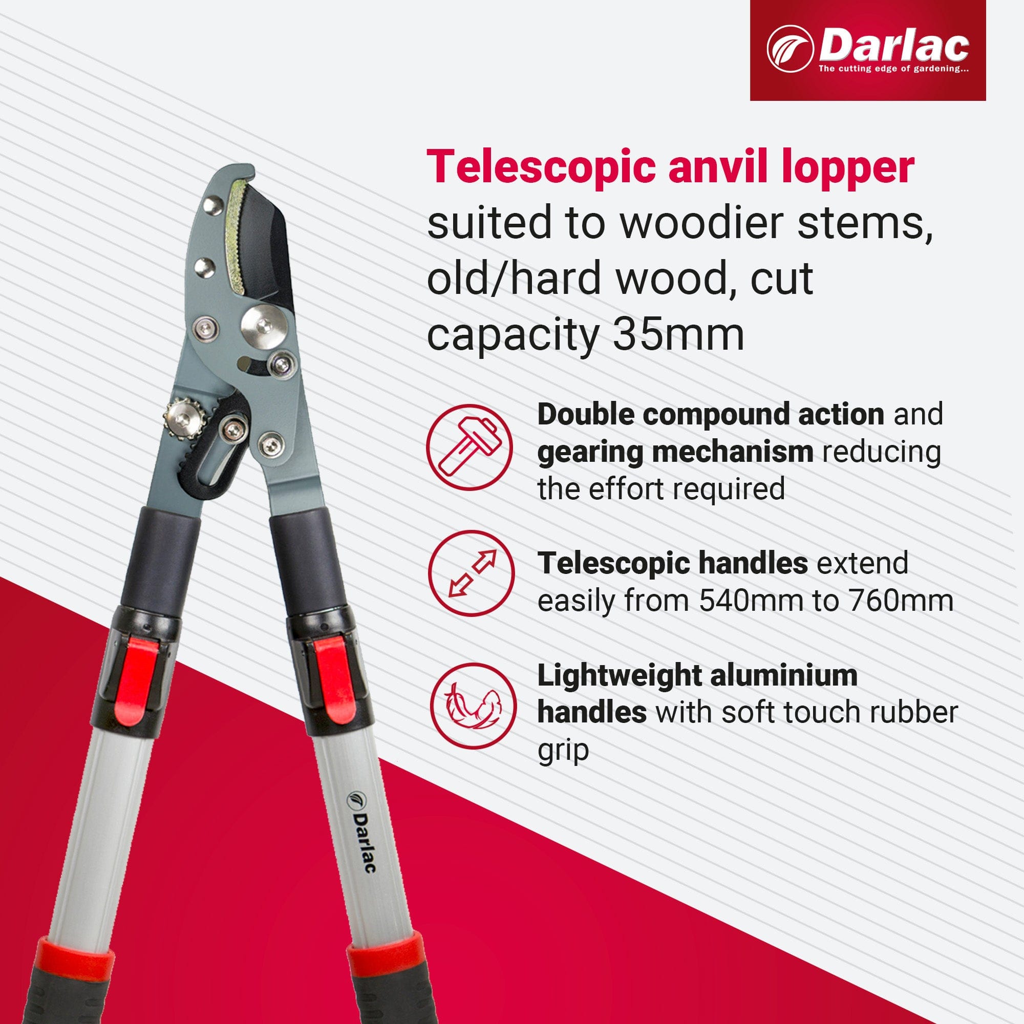 dt-brown HARDWARE Darlac Telescopic Anvil Lopper