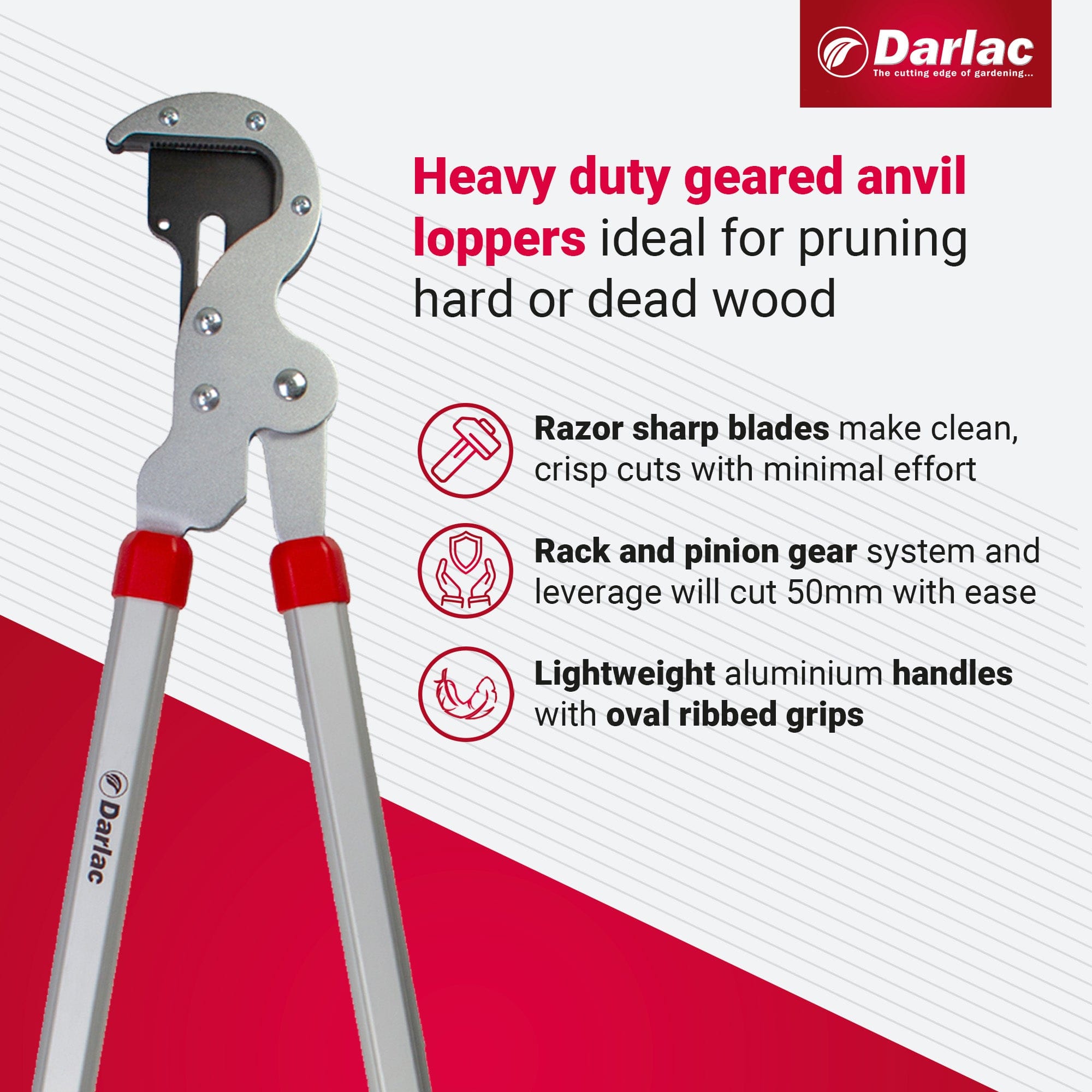 dt-brown HARDWARE Darlac Heavy Duty Geared Anvil Lopper