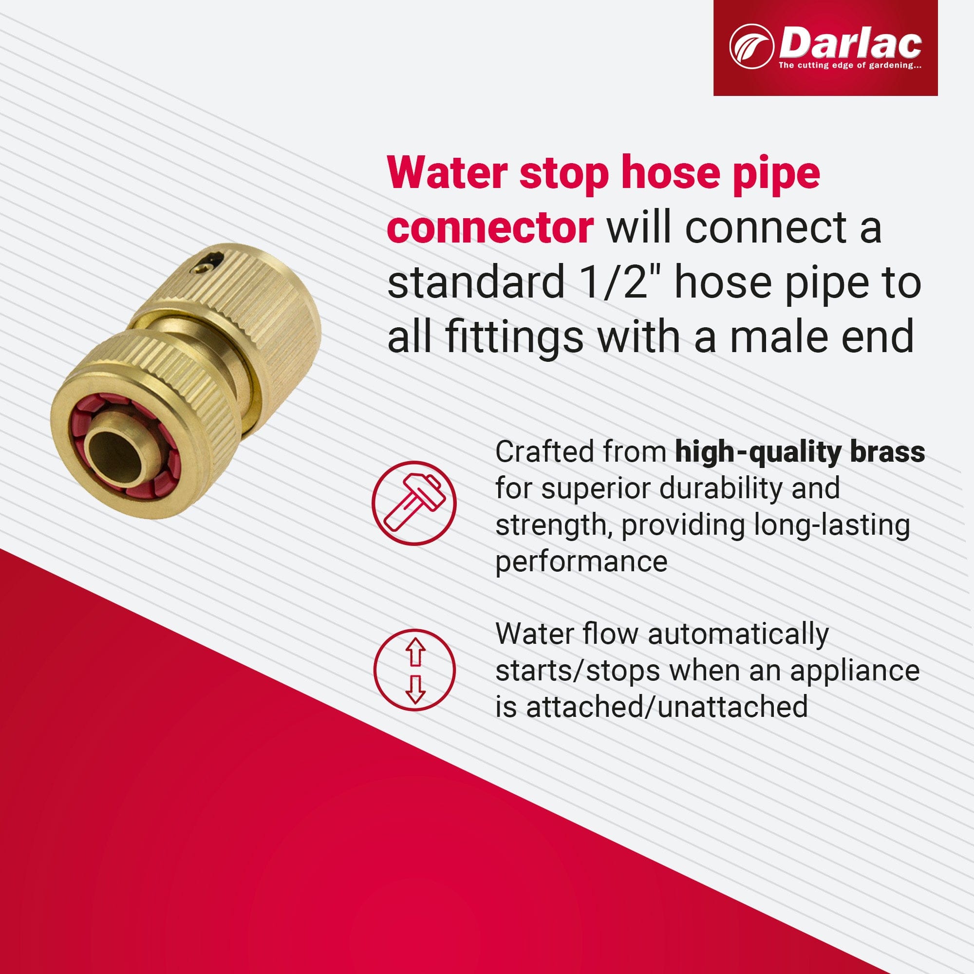 dt-brown HARDWARE Darlac Water Stop Hose Connector