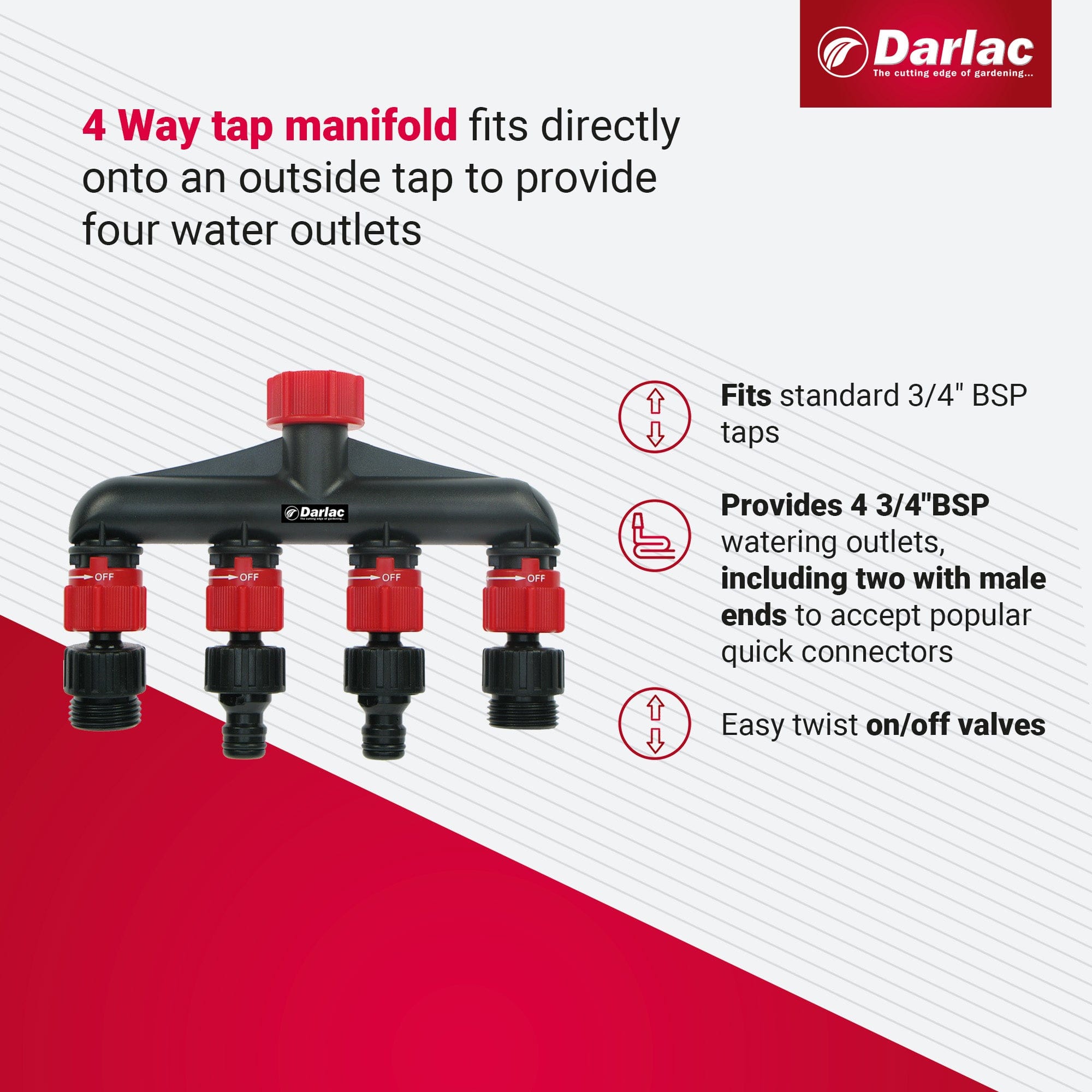 dt-brown HARDWARE Darlac Four Way Tap Manifold