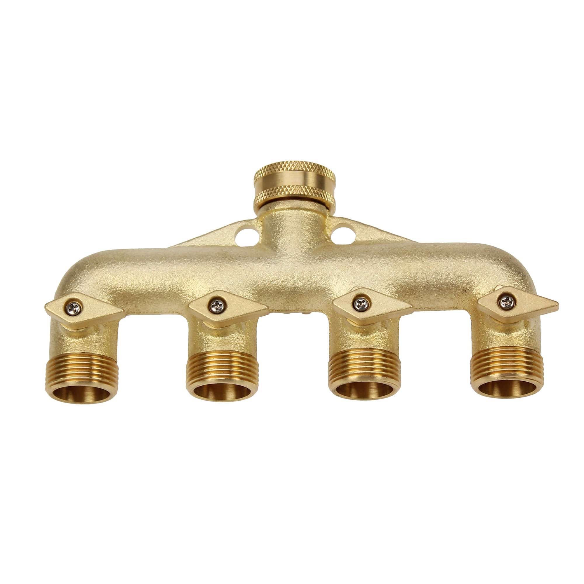 dt-brown HARDWARE Darlac Four Way Brass Manifold with wall fixings