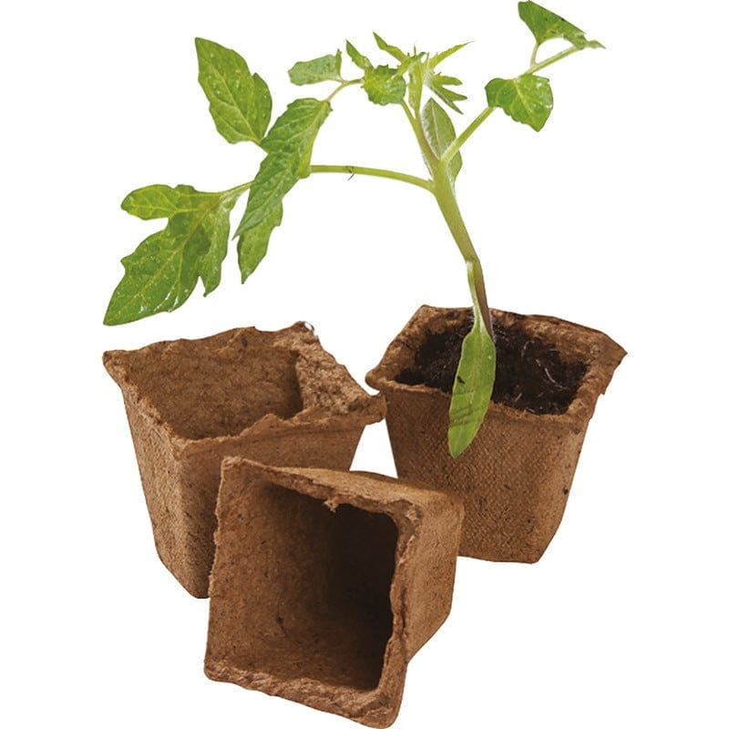 dt-brown HARDWARE Square Fibre Pots 6cm x 80