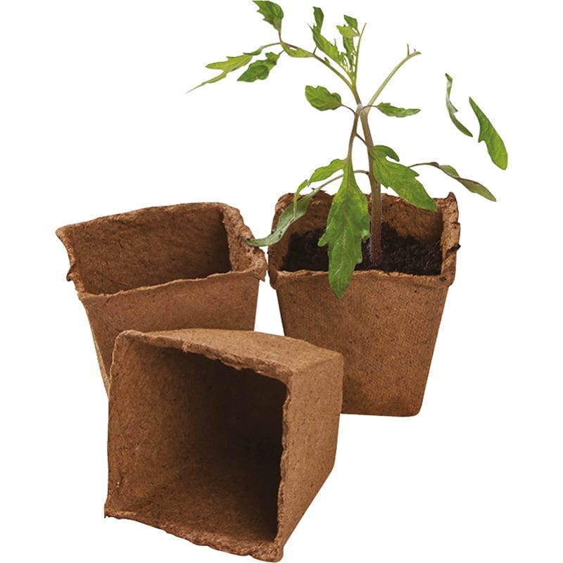 dt-brown HARDWARE Square Fibre Pots 8cm x 48