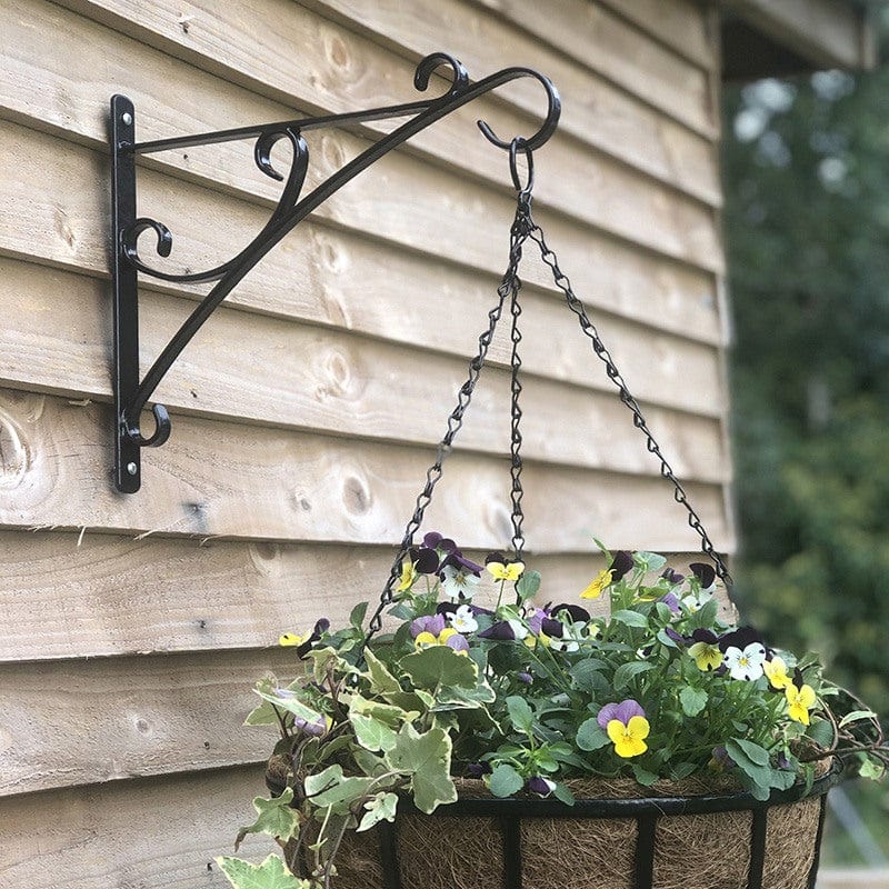 dt-brown HARDWARE Hanging Basket 40cm and Heavy-Duty Wall Bracket Set