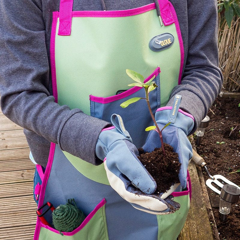 dt-brown HARDWARE Pink/Blue Long Apron, Kneeler and Soft Bag