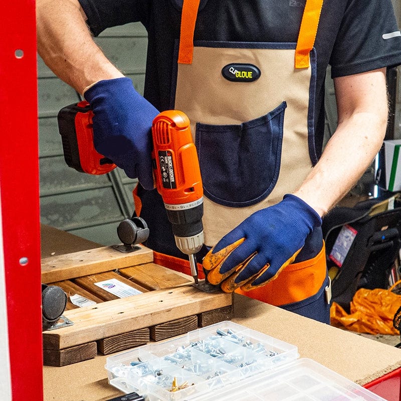 dt-brown HARDWARE Orange/Navy Short Apron, Kneeler and Soft Bag Collection