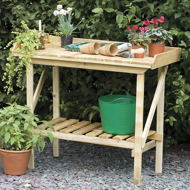 dt-brown HARDWARE Potting Wooden Garden Bench