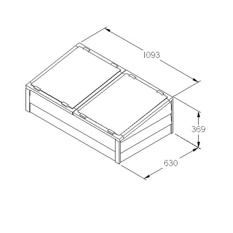 dt-brown HARDWARE Large Overlap Garden Cold Frame