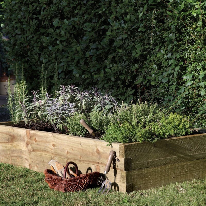 dt-brown HARDWARE Wooden Rectangular Raised Bed - Caledonian