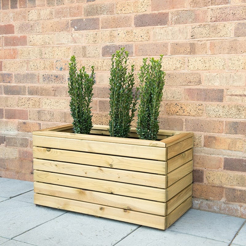 dt-brown HARDWARE Linear Wooden Garden Planter Double