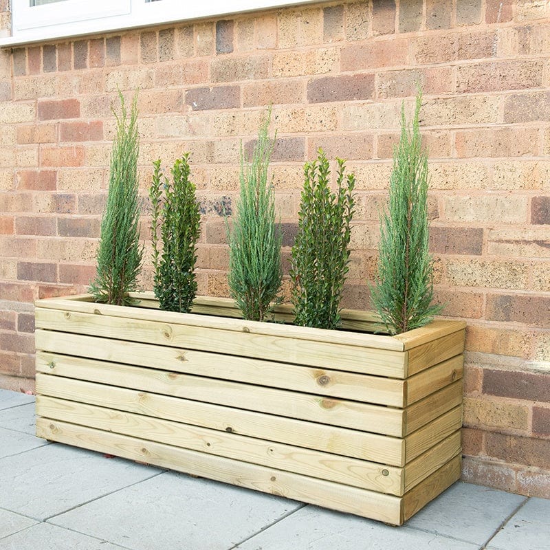 dt-brown HARDWARE Linear Wooden Garden Planter Long