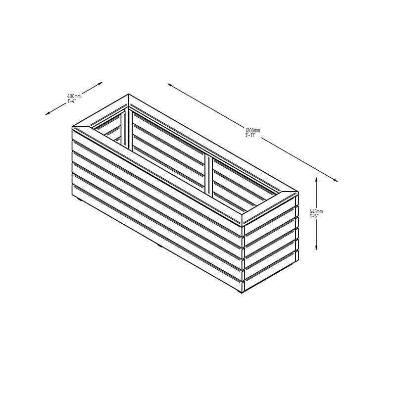 dt-brown HARDWARE Linear Wooden Garden Planter Long