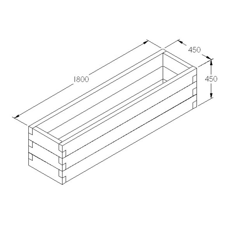 dt-brown HARDWARE Wooden Trough - Caledonian