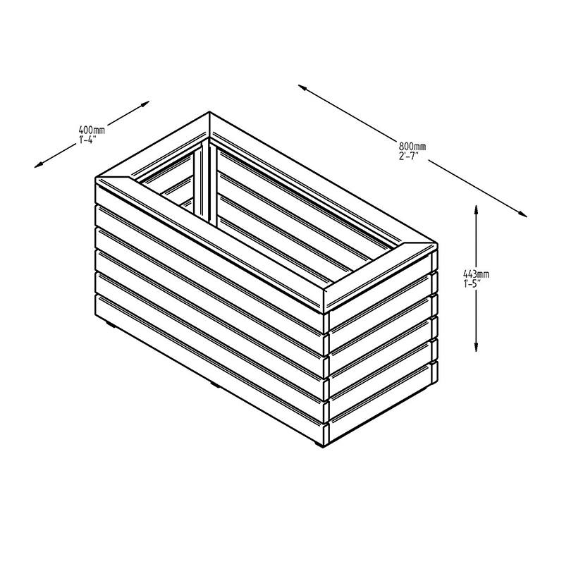 dt-brown HARDWARE Linear Wooden Garden Planter Double