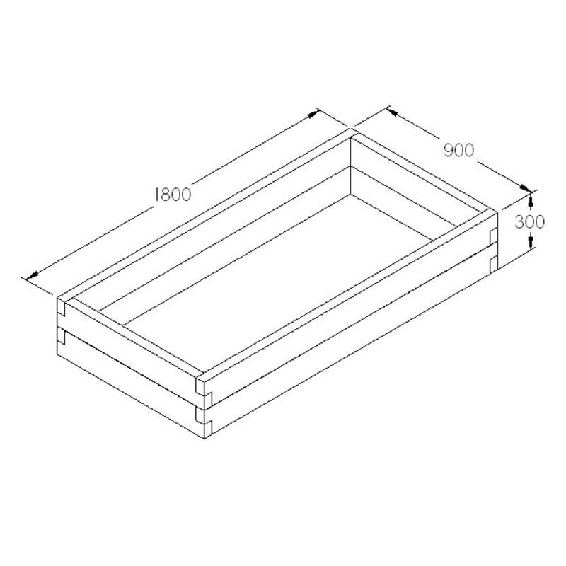 dt-brown HARDWARE Wooden Rectangular Raised Bed - Caledonian