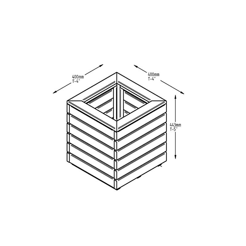 dt-brown HARDWARE Linear Wooden Garden Planter Square